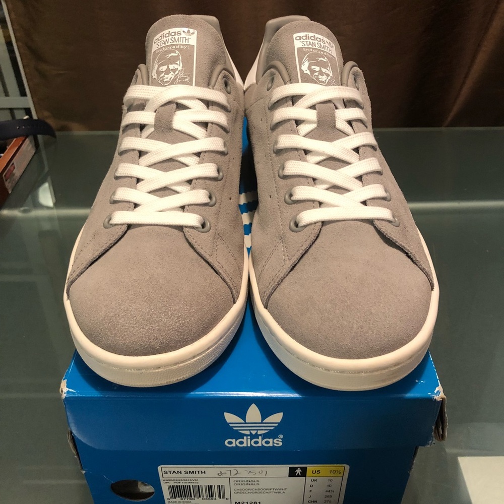 Adidas Stan Smith 10.5 suede leather grey